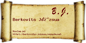 Berkovits Józsua névjegykártya